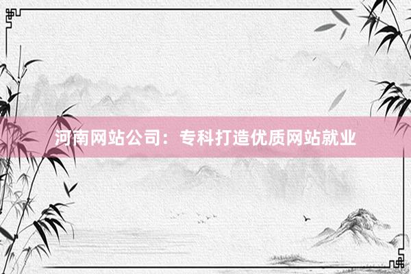 河南网站公司：专科打造优质网站就业