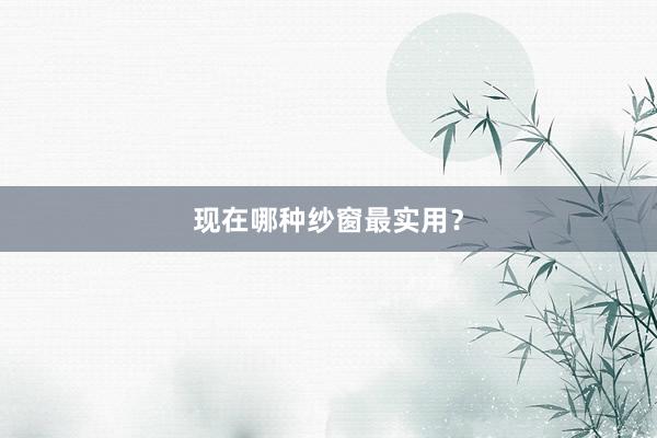 现在哪种纱窗最实用？